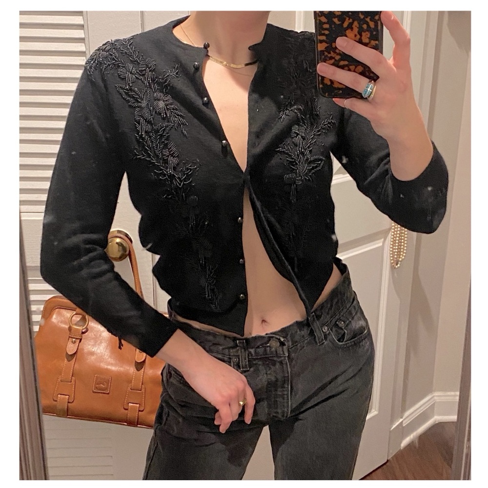 Vintage hand-beaded cardigan